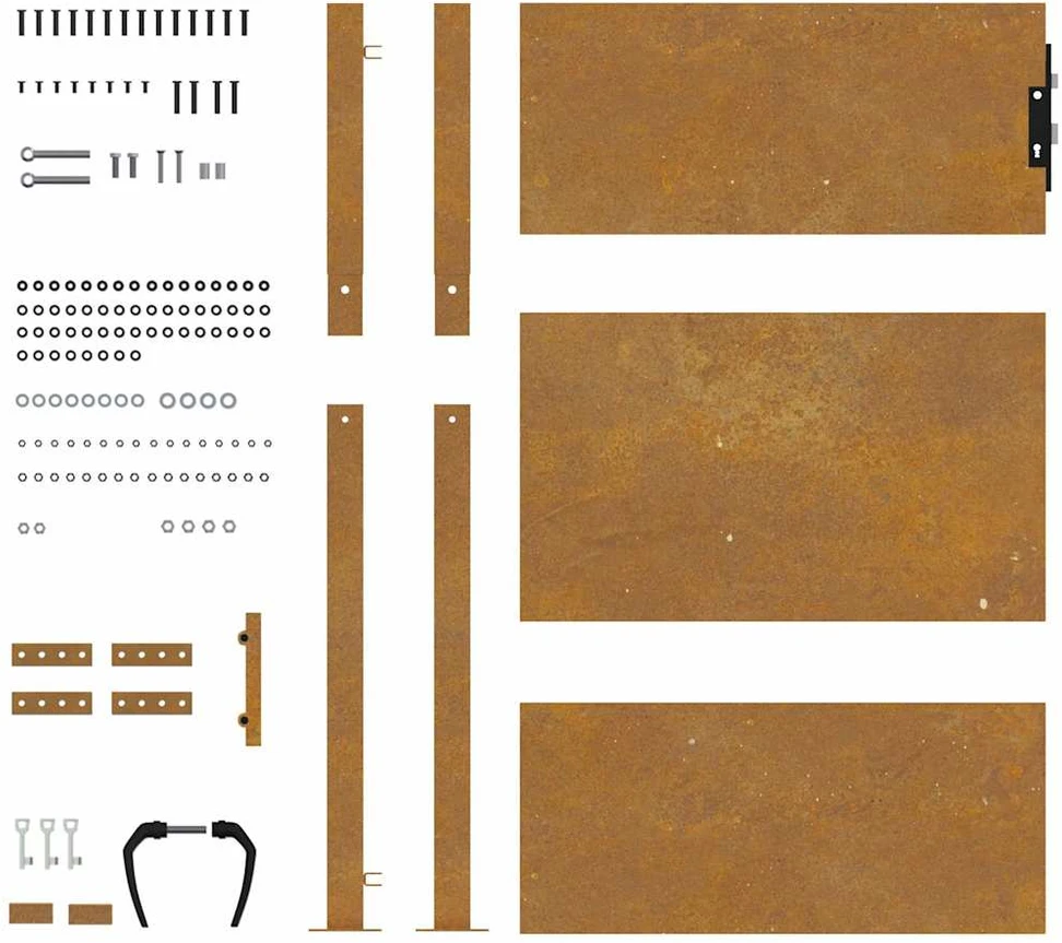 Sodo vartai, 105x130cm, corten plienas