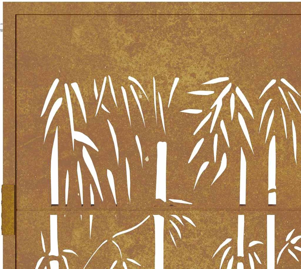 Sodo vartai, 105x130cm, corten plienas, bambuko dizaino