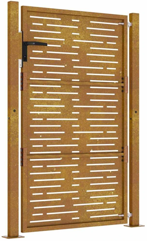 Sodo vartai, 105x130cm, corten plienas, kvadratų dizaino
