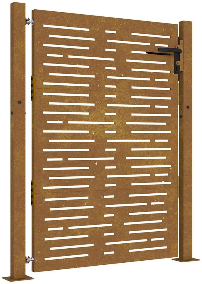 Sodo vartai, 105x155cm, corten plienas, kvadratų dizaino