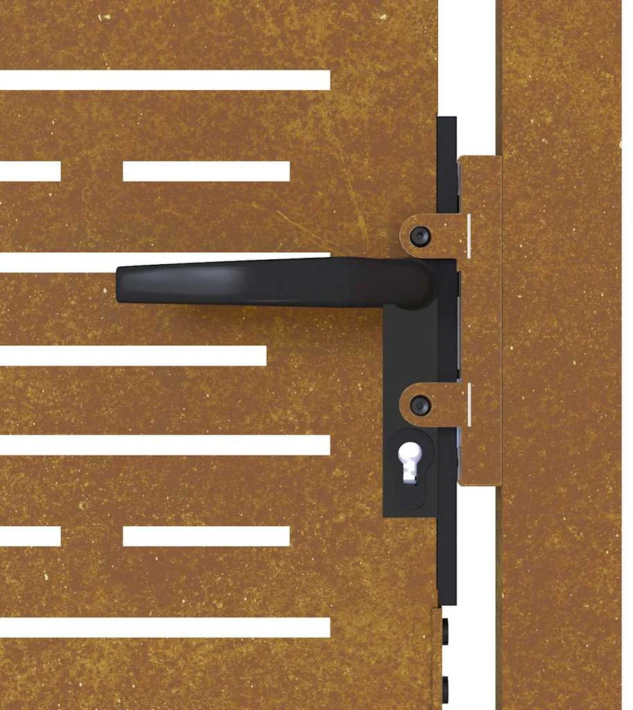 Sodo vartai, 105x155cm, corten plienas, kvadratų dizaino