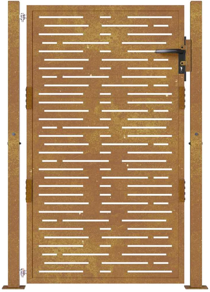Sodo vartai, 105x155cm, corten plienas, kvadratų dizaino