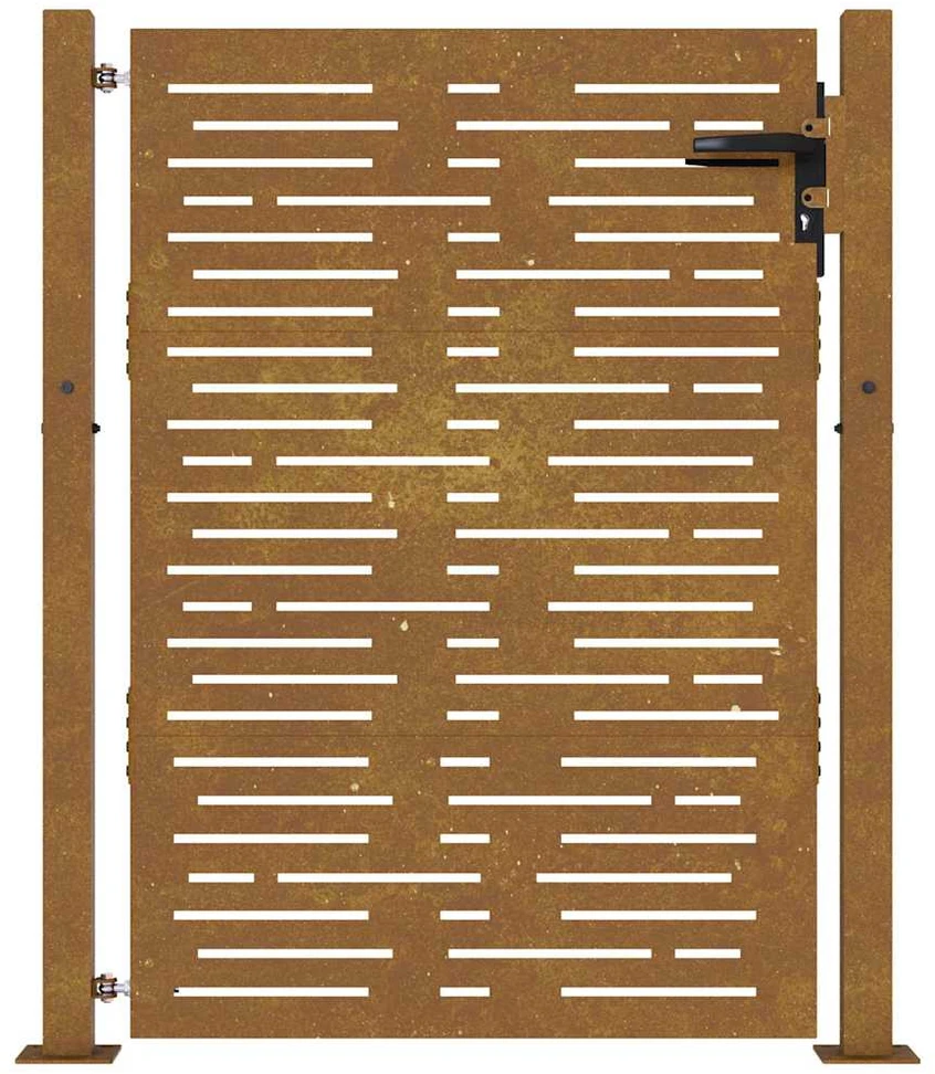 Sodo vartai, 105x155cm, corten plienas, kvadratų dizaino