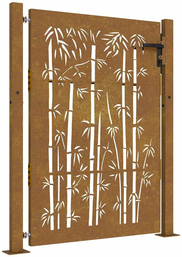 Sodo vartai, 105x155cm, corten plienas, bambuko dizaino