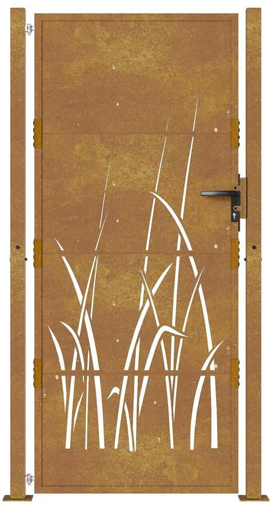 Sodo vartai, 105x180cm, corten plienas, žolės dizaino