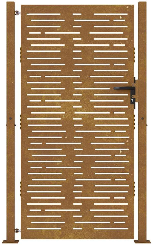 Sodo vartai, 105x180cm, corten plienas, kvadratų dizaino