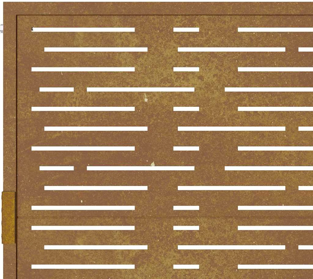 Sodo vartai, 105x180cm, corten plienas, kvadratų dizaino