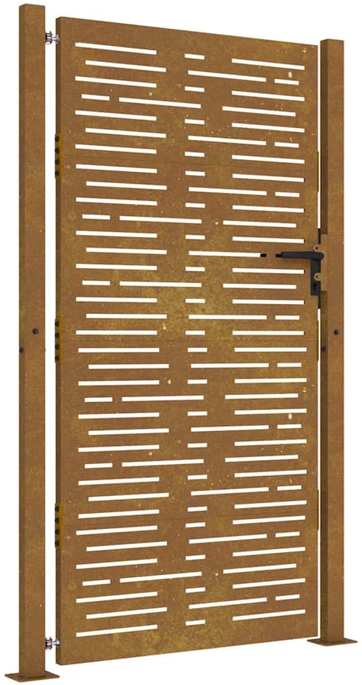 Sodo vartai, 105x180cm, corten plienas, kvadratų dizaino