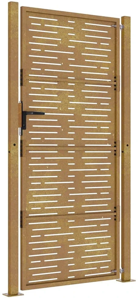 Sodo vartai, 105x180cm, corten plienas, kvadratų dizaino