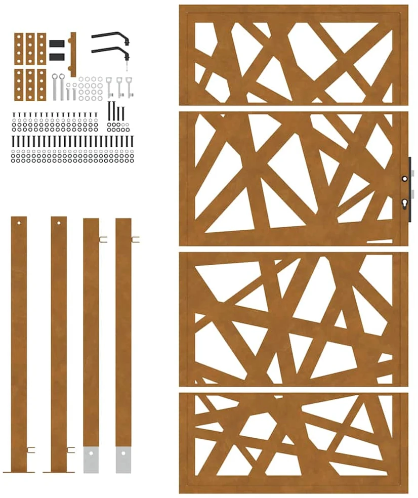 Sodo vartai, 100x200 cm, atsparūs oro sąlygoms, plienas, šviesaus dizaino