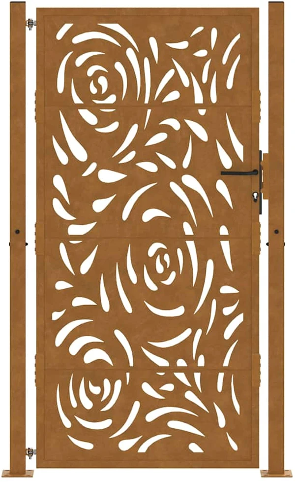 Sodo vartai, 100x200 cm, atsparūs oro sąlygoms, plienas, liepsnos raštas