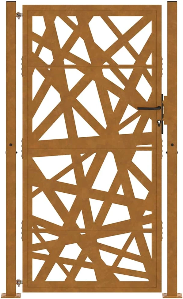 Sodo vartai, 100x200 cm, atsparūs oro sąlygoms, plienas, šviesaus dizaino