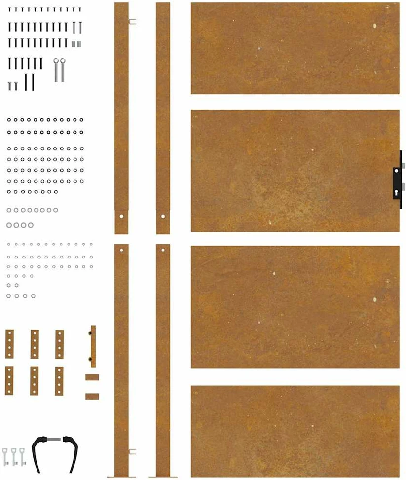 Sodo vartai, 105x205cm, corten plienas