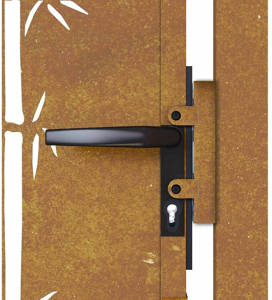 Sodo vartai, 105x180cm, corten plienas, bambuko dizaino