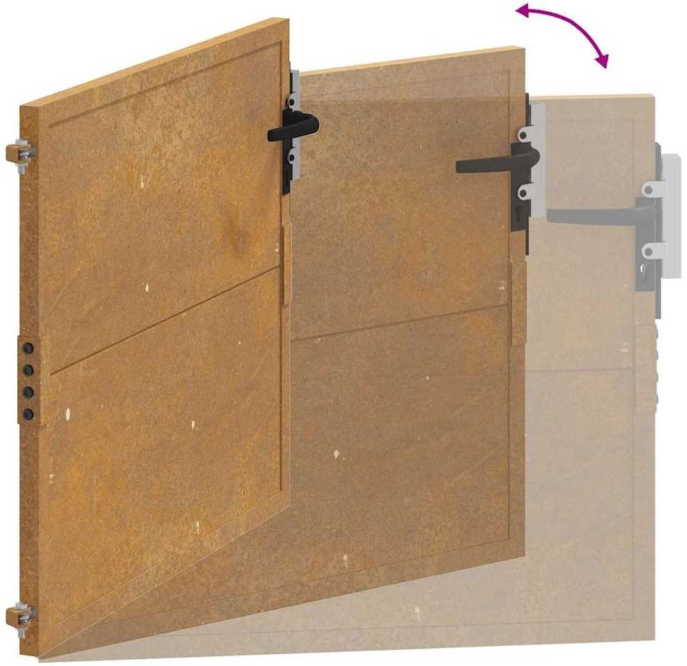 Sodo vartai, 105x105cm, corten plienas