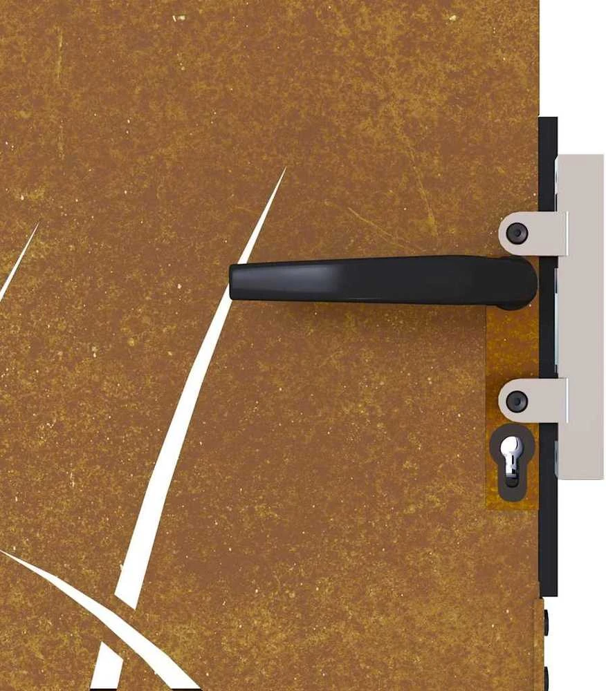Sodo vartai, 105x105cm, corten plienas, žolės dizaino