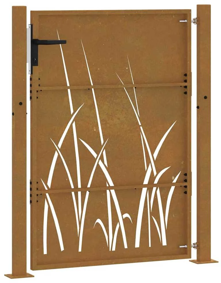 Sodo vartai, 105x130cm, corten plienas, žolės dizaino