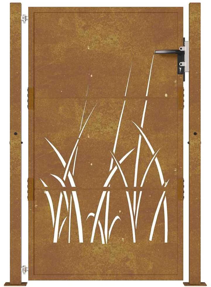 Sodo vartai, 105x130cm, corten plienas, žolės dizaino