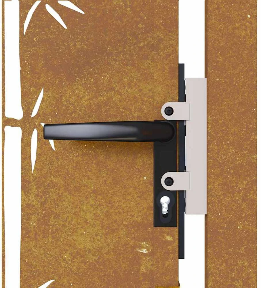 Sodo vartai, 105x130cm, corten plienas, bambuko dizaino