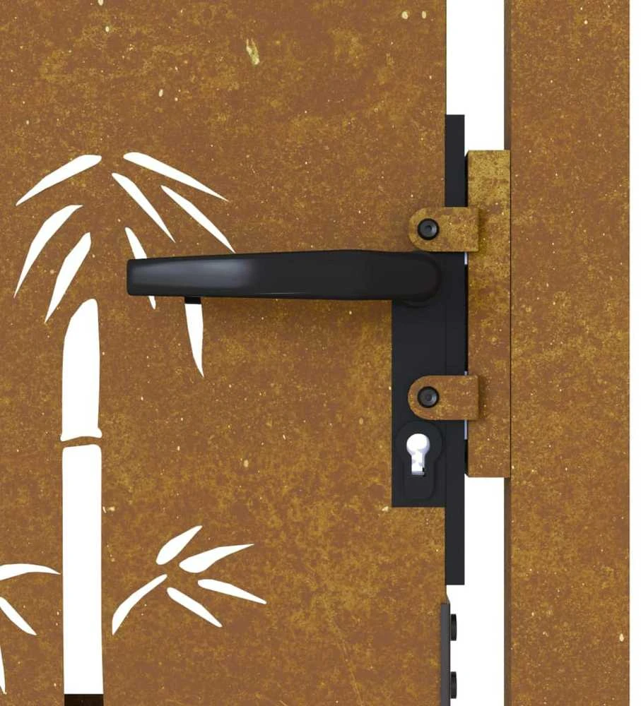 Sodo vartai, 105x155cm, corten plienas, bambuko dizaino