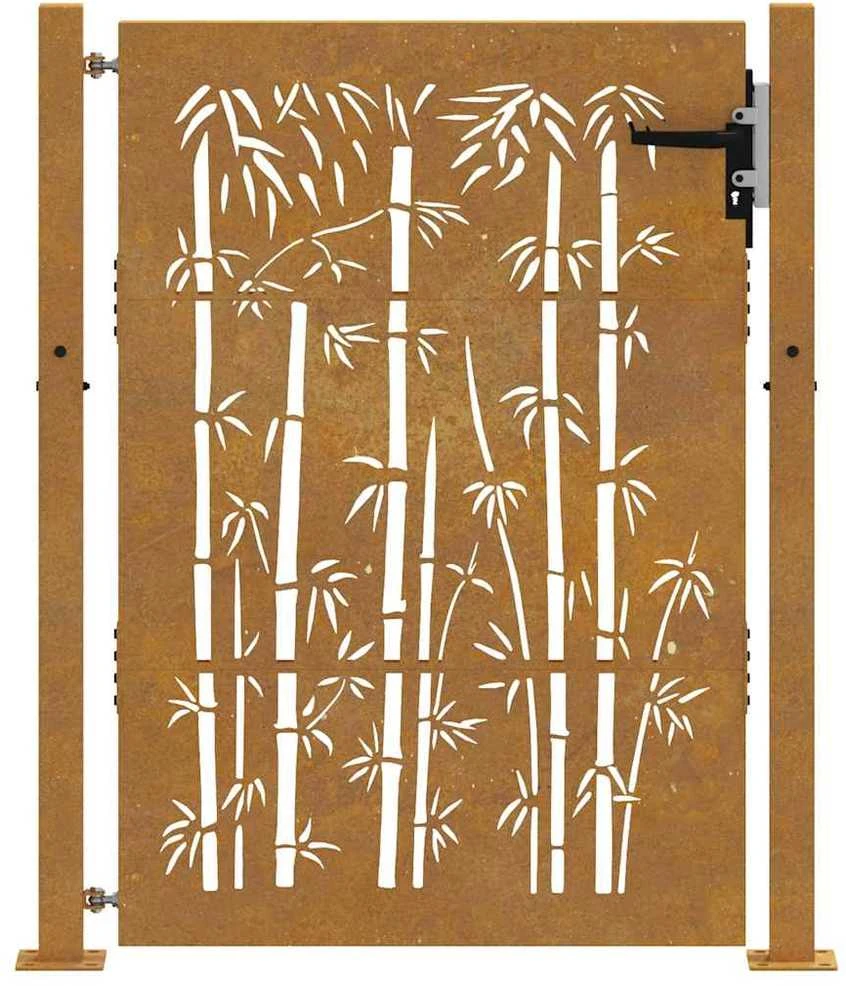 Sodo vartai, 105x155cm, corten plienas, bambuko dizaino