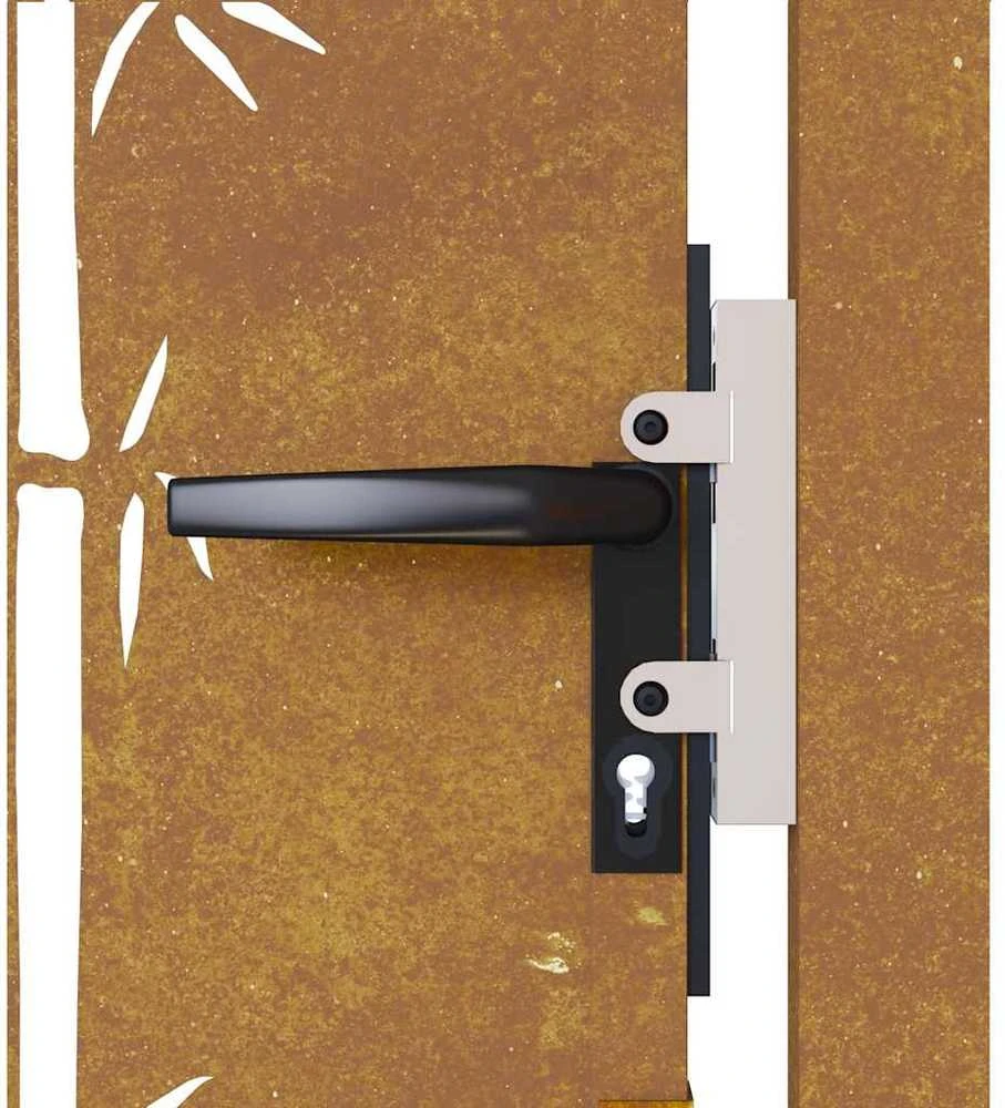 Sodo vartai, 105x155cm, corten plienas, bambuko dizaino
