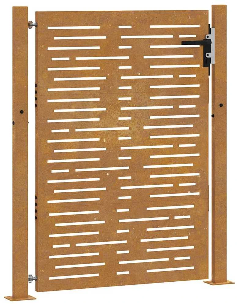 Sodo vartai, 105x155cm, corten plienas, kvadratų dizaino