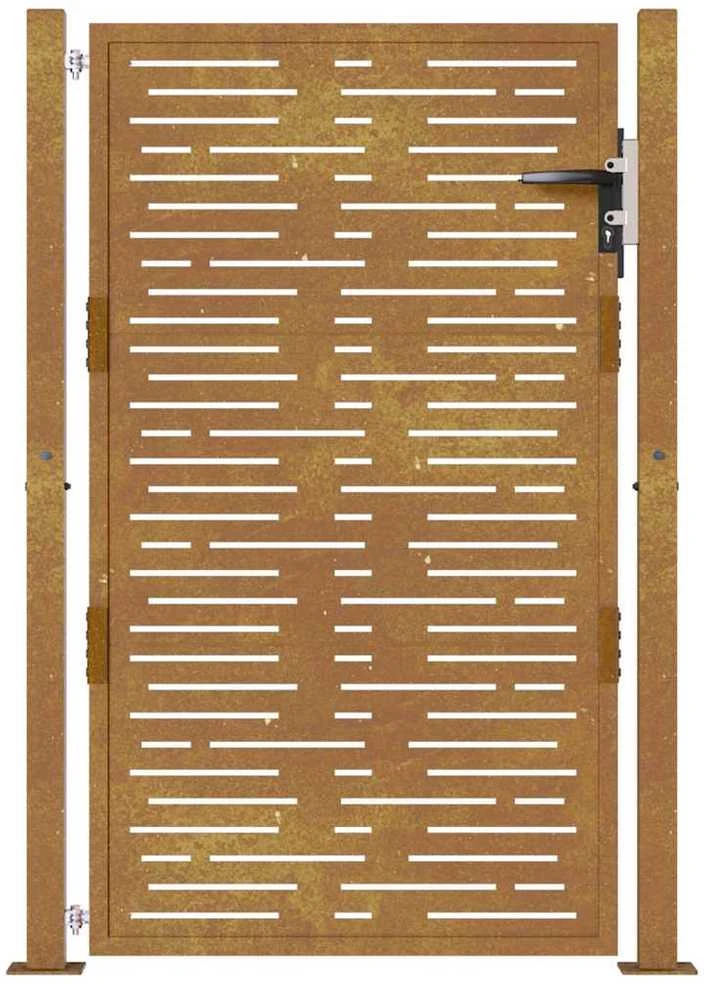 Sodo vartai, 105x155cm, corten plienas, kvadratų dizaino