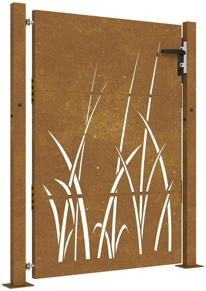 Sodo vartai, 105x155cm, corten plienas, žolės dizaino