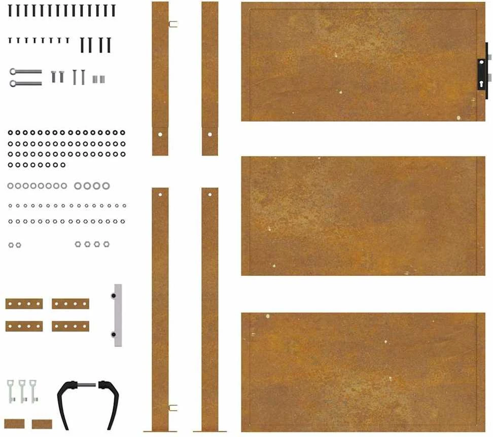 Sodo vartai, 105x155cm, corten plienas