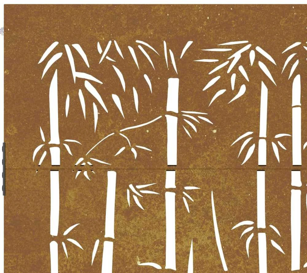 Sodo vartai, 105x155cm, corten plienas, bambuko dizaino