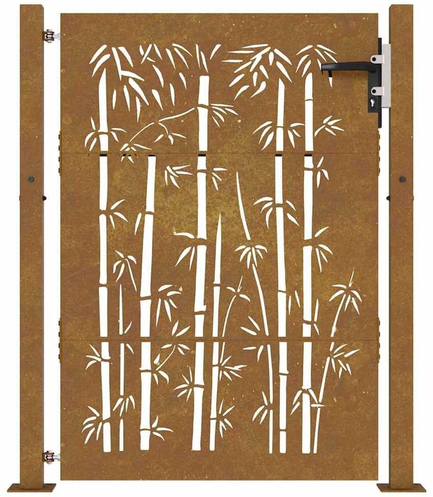 Sodo vartai, 105x155cm, corten plienas, bambuko dizaino