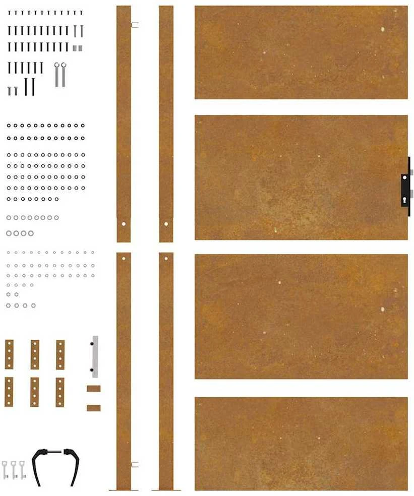 Sodo vartai, 105x180cm, corten plienas