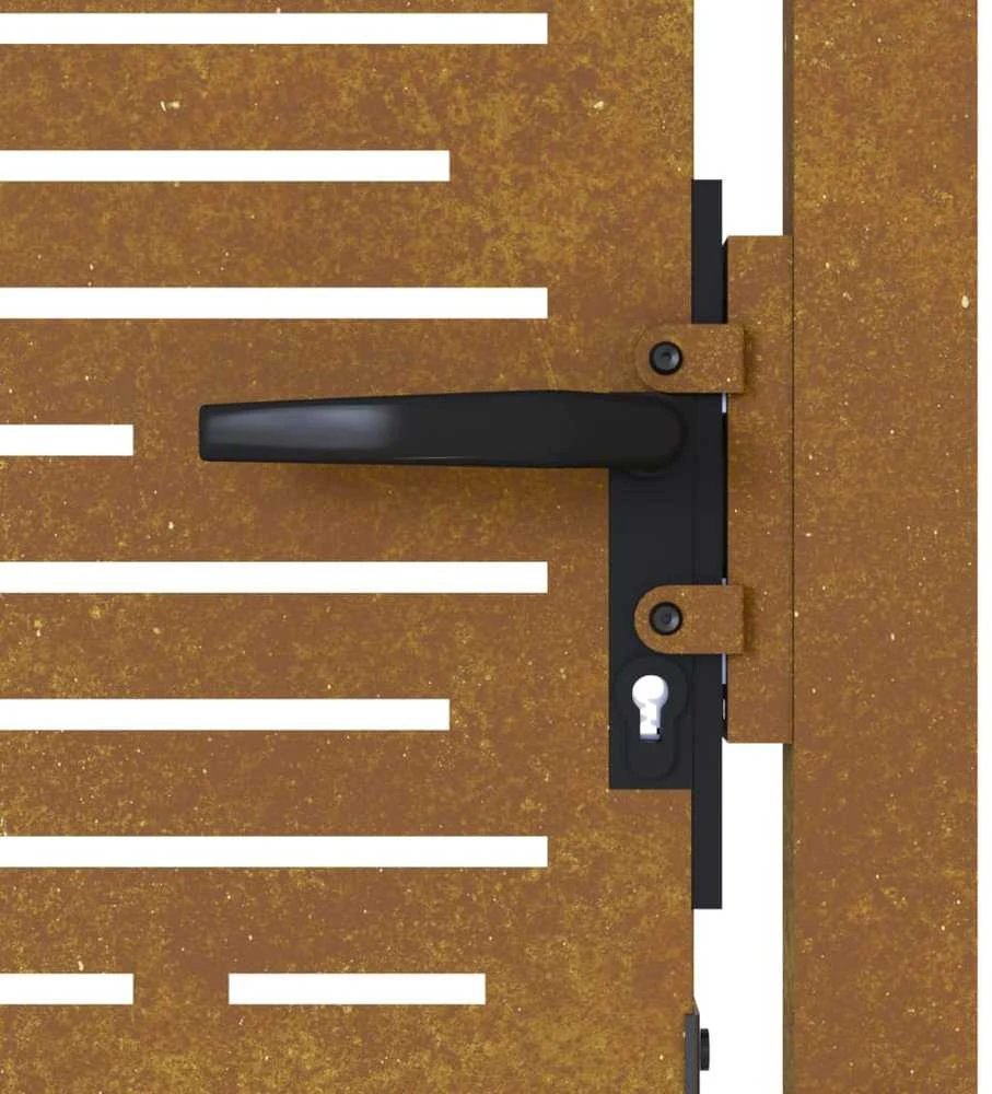 Sodo vartai, 105x180cm, corten plienas, kvadratų dizaino