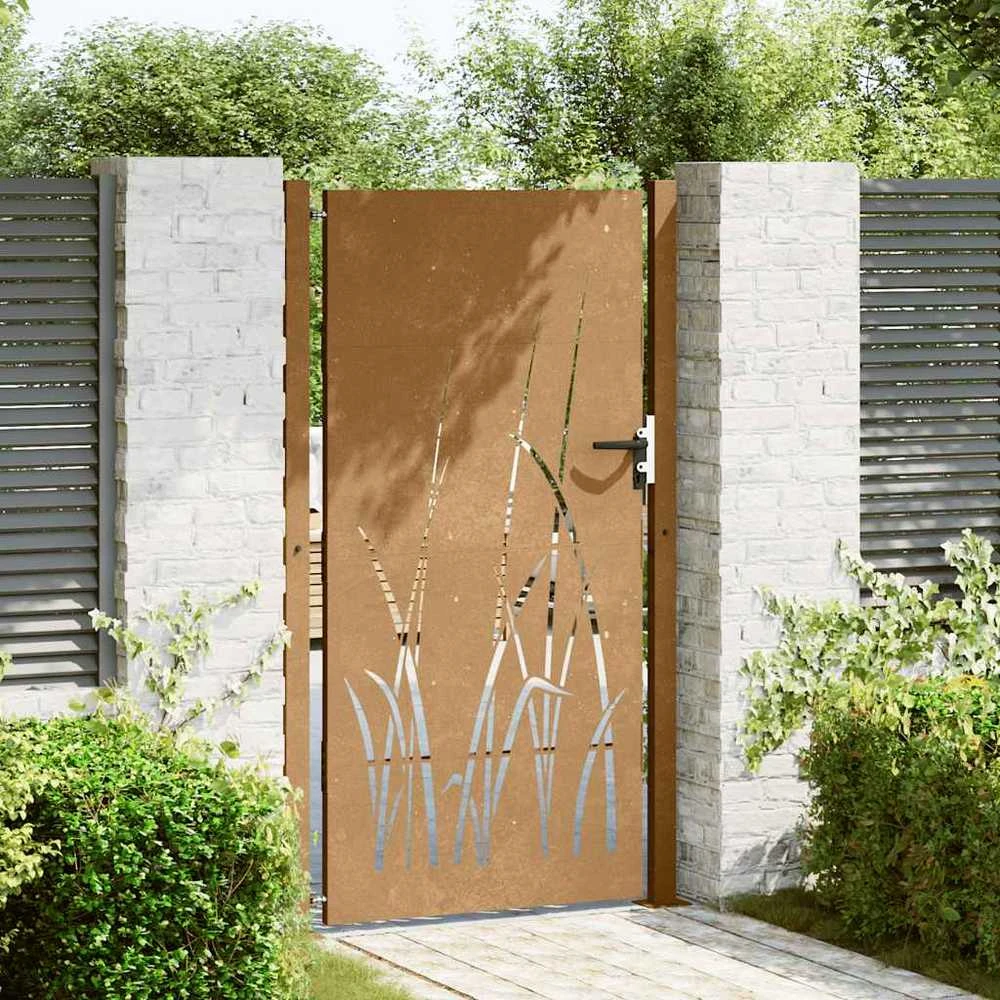 Sodo vartai, 105x180cm, corten plienas, žolės dizaino