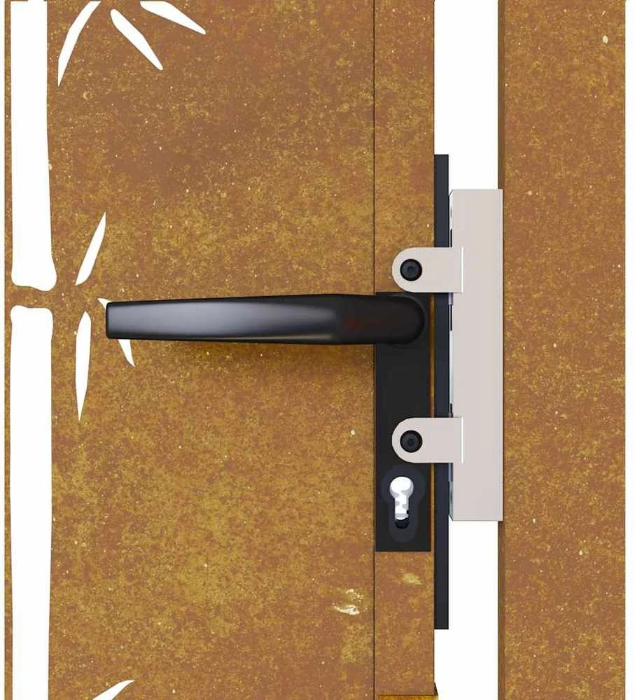Sodo vartai, 105x180cm, corten plienas, bambuko dizaino