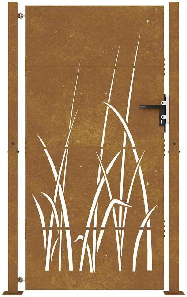 Sodo vartai, 105x180cm, corten plienas, žolės dizaino
