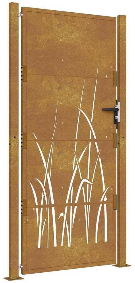 Sodo vartai, 105x180cm, corten plienas, žolės dizaino