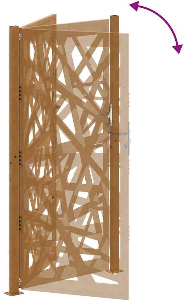 Sodo vartai, 100x200 cm, atsparūs oro sąlygoms, plienas, šviesaus dizaino