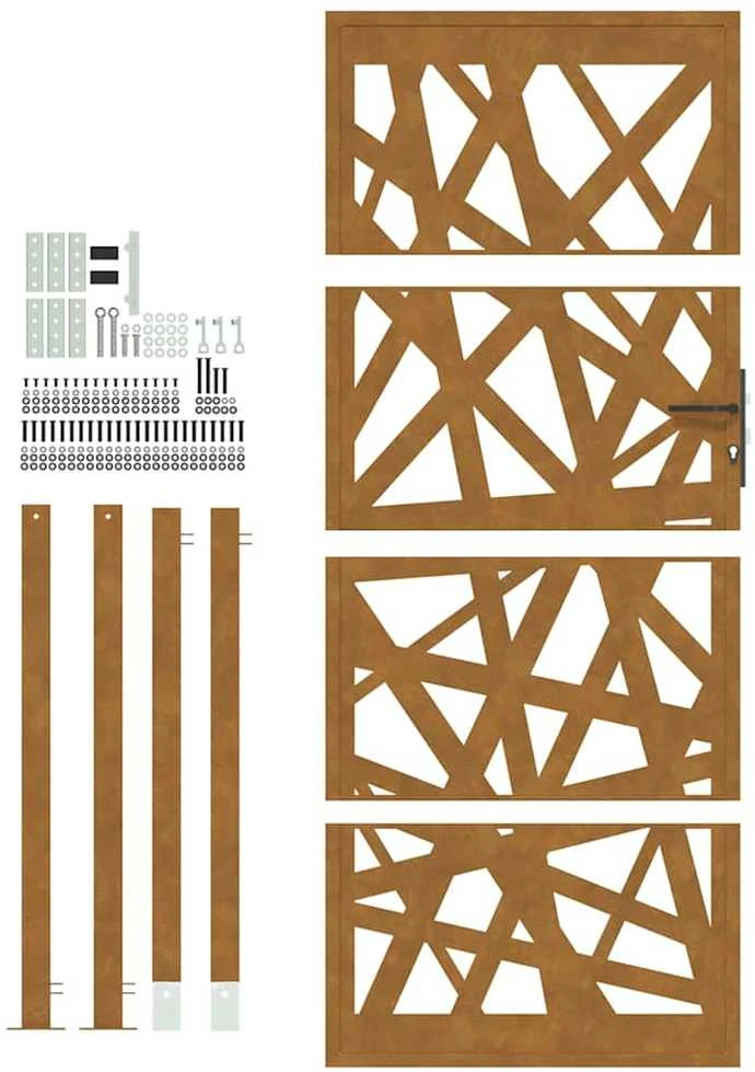 Sodo vartai, 100x200 cm, atsparūs oro sąlygoms, plienas, šviesaus dizaino