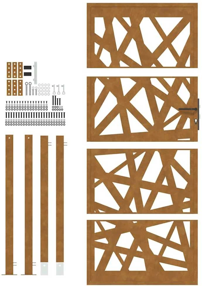 Sodo vartai, 100x200 cm, atsparūs oro sąlygoms, plienas, šviesaus dizaino
