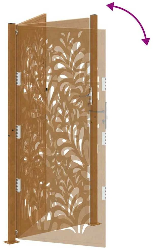 Sodo vartai, 100x200 cm, atsparūs oro sąlygoms, plienas, banguotos konstrukcijos