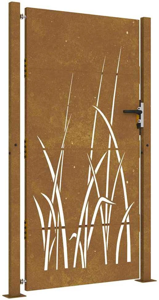 Sodo vartai, 105x205cm, corten plienas, žolės dizaino