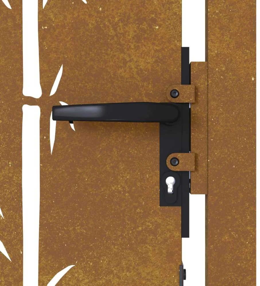 Sodo vartai, 105x205cm, corten plienas, bambuko dizaino