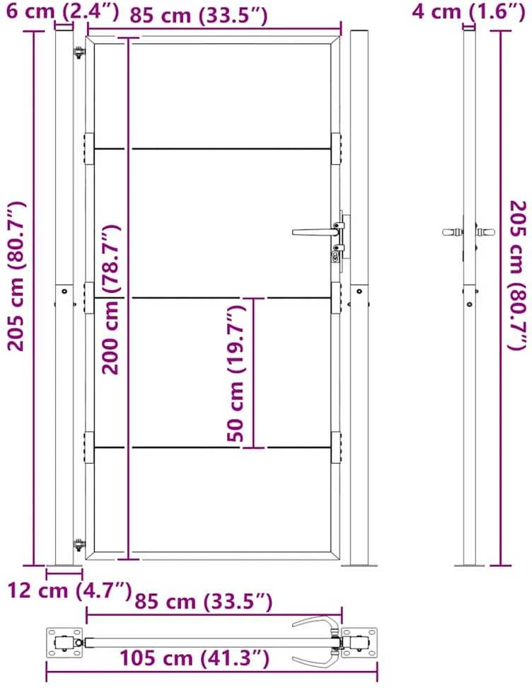 Sodo vartai, 105x205cm, corten plienas