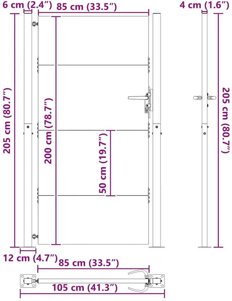 Sodo vartai, 105x205cm, corten plienas