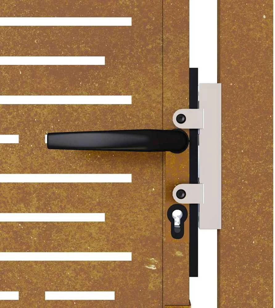Sodo vartai, 105x80cm, corten plienas, kvadratų dizaino