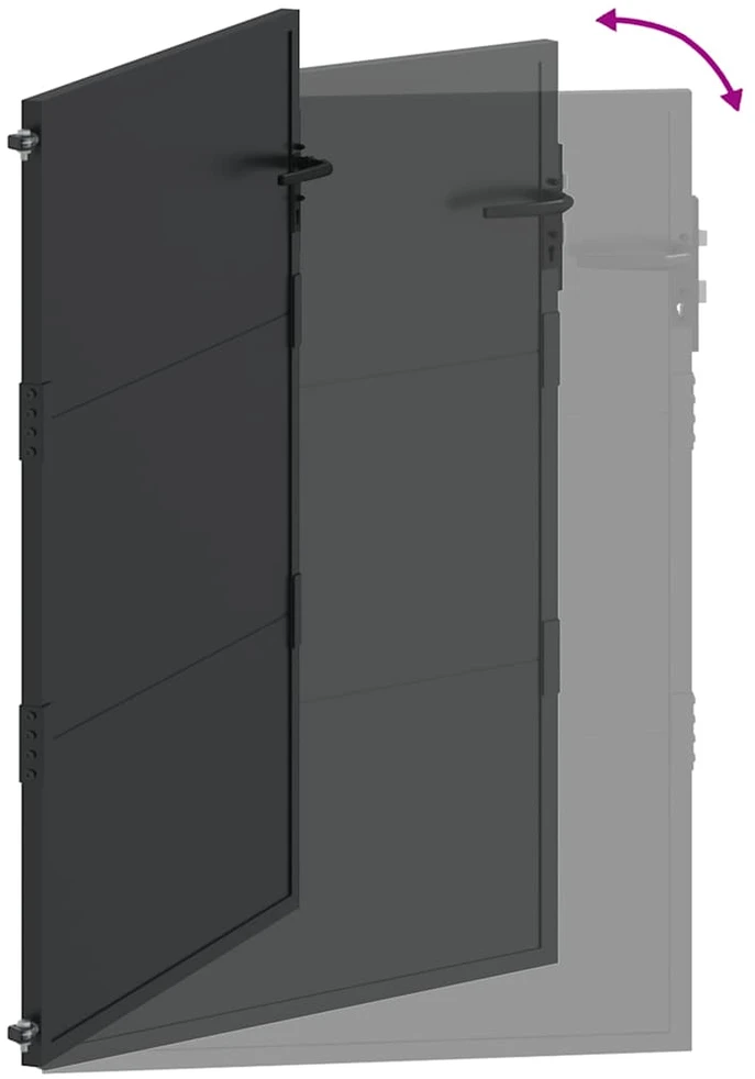 Sodo vartai 110 x 130 cm Juoda Užrakintas