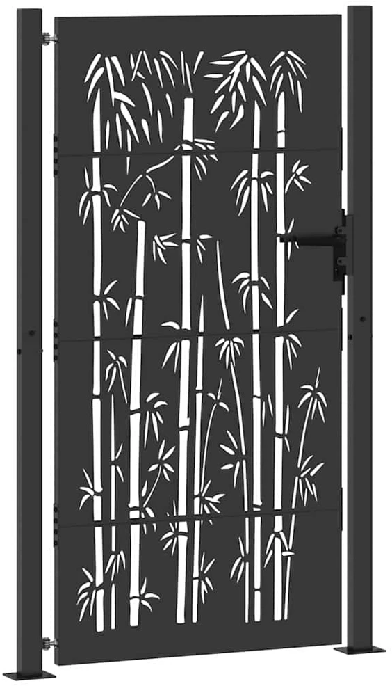Sodo vartai 110 x 205 cm Juoda Užrakintas