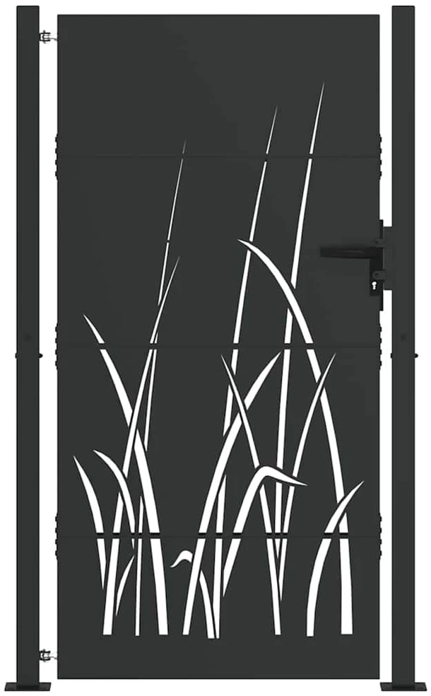 Sodo vartai 110 x 205 cm Juoda Užrakintas